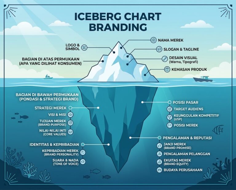 branding dan logo beda seperti gunung es